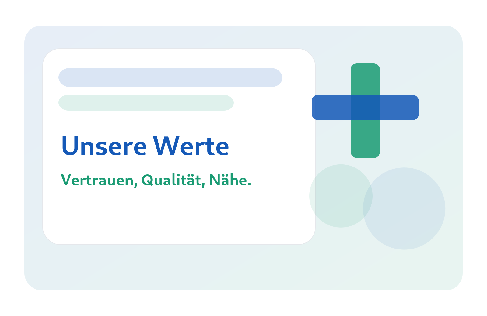 Illustration: Unsere Werte – Vertrauen und Qualität.
