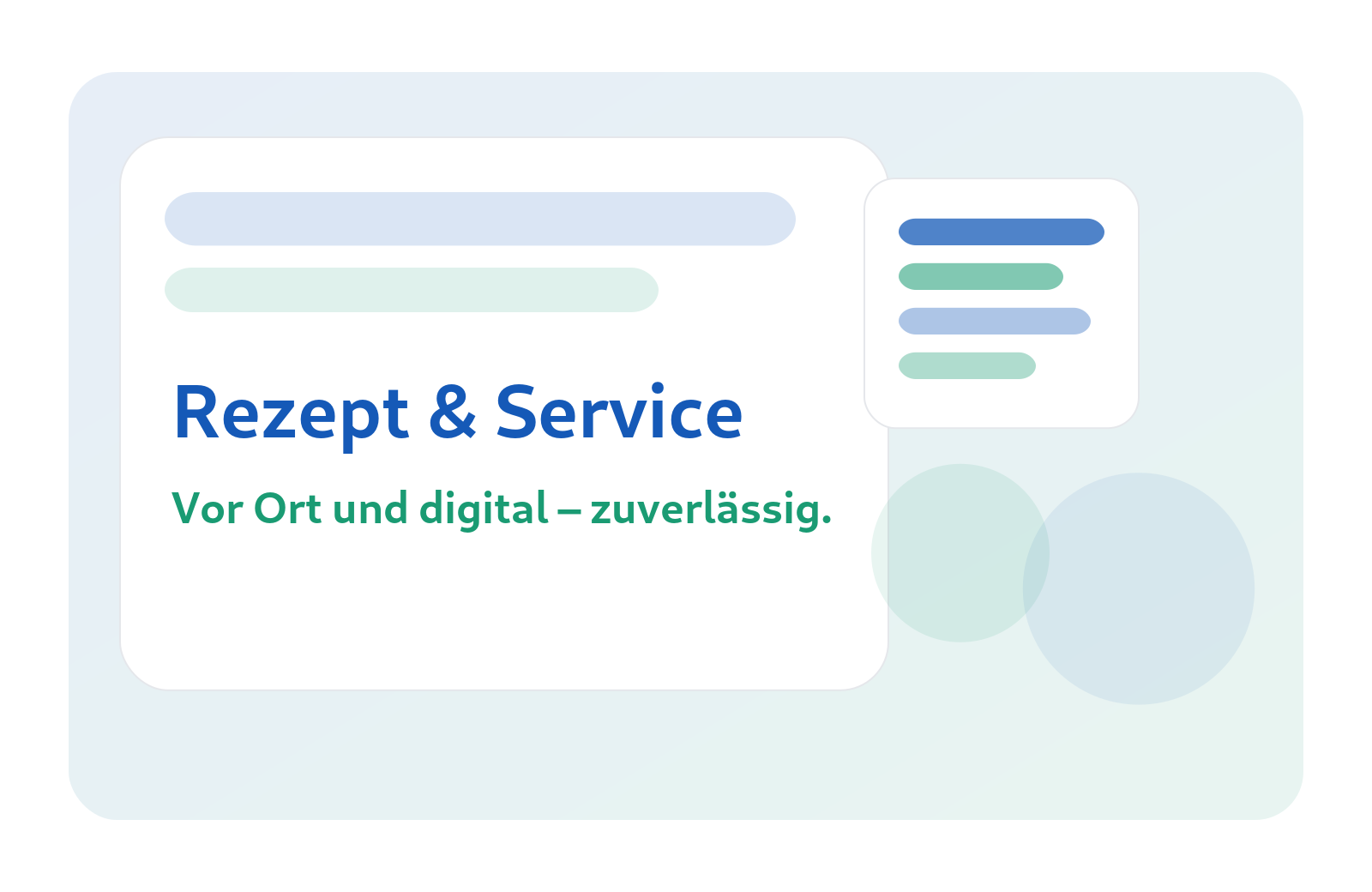 Illustration: Rezept- und Serviceabläufe, verständlich erklärt.